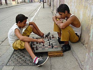 On a street of Santiago de Cuba.