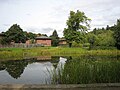 Killingbeck Pond, in Killingbeck Fields, with Acorn Business Park behind