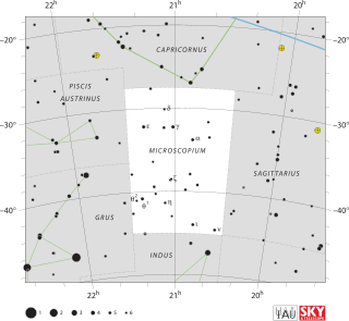 <span class="mw-page-title-main">Microscopium</span> Minor constellation in the southern celestial hemisphere