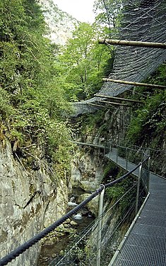 Path in the Pyrenees protected by fencing