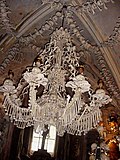 Chandelier made of bones and skulls