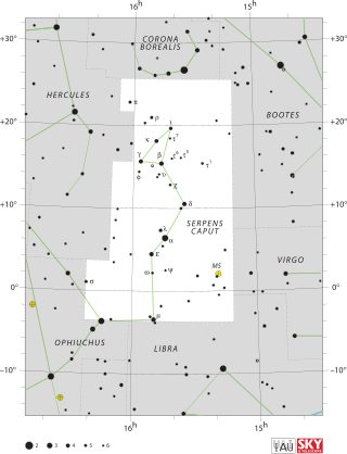 <span class="mw-page-title-main">Serpens</span> Constellation split into two non-contiguous parts