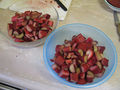 mixed rhubarb and strawberries