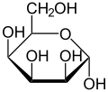 de: Struktur von alpha-D-Talopyranose (Haworth-Schreibweise); en: Structure of alpha-D-talopyranose (Haworth projection)