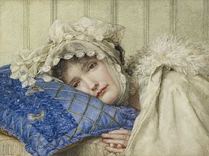 Girl in a Bonnet with her Head on a Blue Pillow (1902), aquarelle, Oxford, Ashmolean Museum.