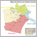 Português: Mapa dos Bairros de Campina Grande English: Campina Grande Districts Map