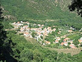 Casteil seen from the access road to the Abbey of Saint-Martin du Canigou