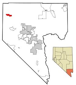 Location of Indian Springs in Clark County, Nevada