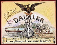 Publicité de la fondation de Daimler-Motoren-Gesellschaft, 1890.