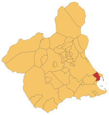 Localização de San Javier (Espanha) na Região de Múrcia