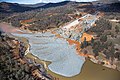 Eroded soil and debris blocking Feather River (February 27)