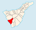 Map of Tenerife showing Adeje