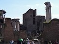 The Temple of Castor and Pollux (right) with the Temple of Vesta to the left