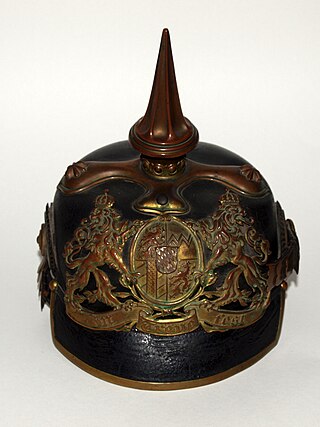 <i>Pickelhaube</i> Spiked helmet most commonly associated with the Prussian and Imperial German military