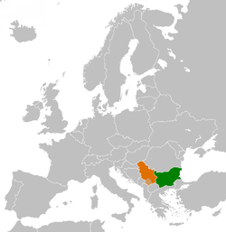 Map indicating locations of Bulgaria and Serbia