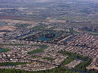 <span class="mw-page-title-main">Urban sprawl</span> Expansion of auto-oriented, low-density development in suburbs