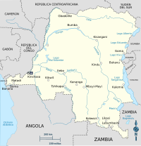 Mapa de la República Democrática del Congo