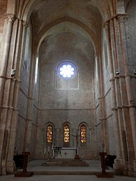 Alabaster windows in the choir of Fossanova Abbey church (12th century) in Latina, Italy