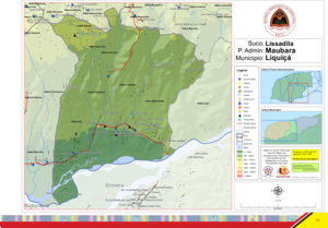 Der Suco Lissadila lag bis 2024 im Südosten des Verwaltungsamts Maubara.
