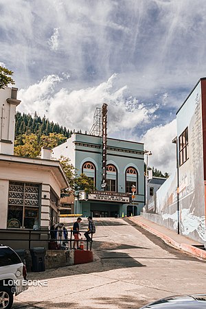 The California Theater in Dunsmuir on a sunny day