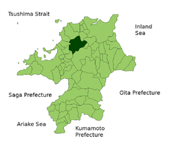 Location of Miyawaka in Fukuoka