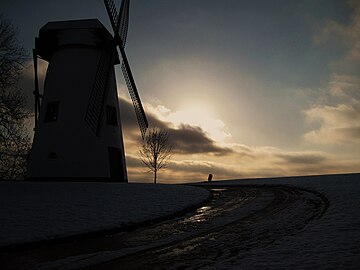 Moulin à vent à Opprebais, Brabant Wallon, Belgique.