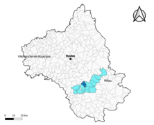 Ayssènes dans l'intercommunalité en 2020.