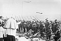 New "Standarten" (flags) of Austrian Army units being consecrated by a Catholic priest in Mattersburg, Burgenland