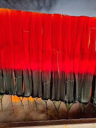 <span class="mw-page-title-main">Dyeing</span> Process of adding color to textile products