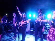 Flobots performing live in Lawrence, KS in June 2017 Flobots live lawrence 7.jpg