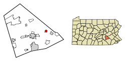 Location of Myerstown in Lebanon County, Pennsylvania.