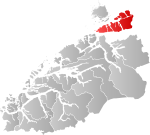 Mapa do condado de Møre og Romsdal com Aure em destaque.