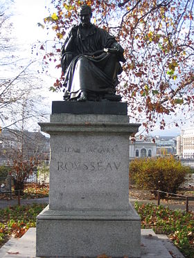 Statue de Rousseau sur l'île du même nom.