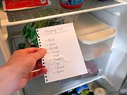 Photo of a shopping list