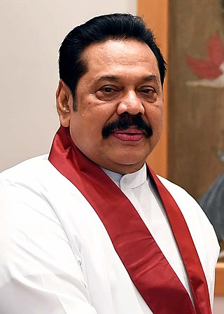 <span class="mw-page-title-main">Mahinda Rajapaksa</span> President of Sri Lanka from 2005 to 2015