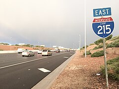 2015-11-04 16 33 22 First reassurance sign along eastbound Interstate 215 (Las Vegas Beltway) in Enterprise, Nevada.jpg