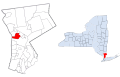 Location of Briarcliff Manor within Westchester County and the county within New York.