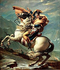 Jacques-Louis David: Napoleon prelazi Alpe (1801., ulje na platnu, 261 cm × 221 cm