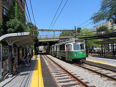 Fenway station, an accessible stop on the Green Line D branch