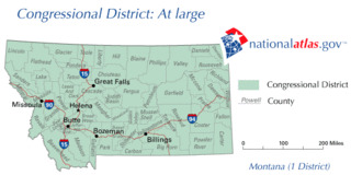 <span class="mw-page-title-main">Montana's at-large congressional district</span> At-large U.S. House district for Montana