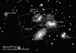 Kwintet van Stephan, NGC 7320C is linksboven