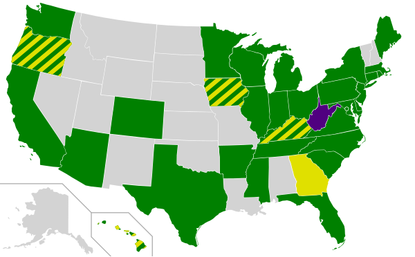 First place (popular vote or delegate count)