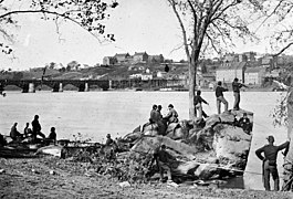 Union soldiers on the island in 1861