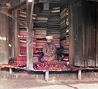 Marchand de tissus à Samarcande, entre 1905 et 1915