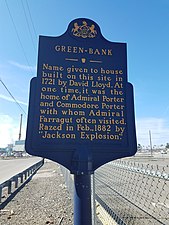 PA Historical Marker, Green Bank House, Chester, Pennsylvania