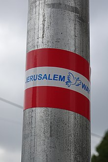 Kennzeichnung des Jerusalemweges in Wien