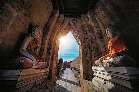 Looking through one of the arches of Prasat Nakhon Luang, a royal residence built by King Prasat Thong in 1631 Photographer: Athichitra