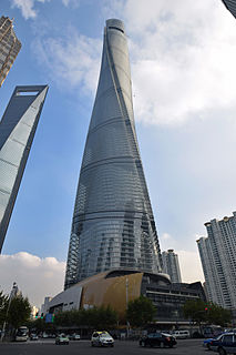 Shanghai Tower megatall skyscraper in Lujiazui, Pudong, Shanghai