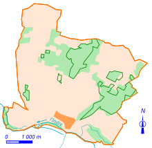 Carte en couleurs représentant l'évolution du boisement d'un territoire à deux époques différentes.