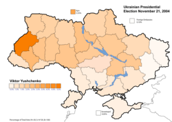 Viktor Yushchenko November 21, 2004 results (46.61%)